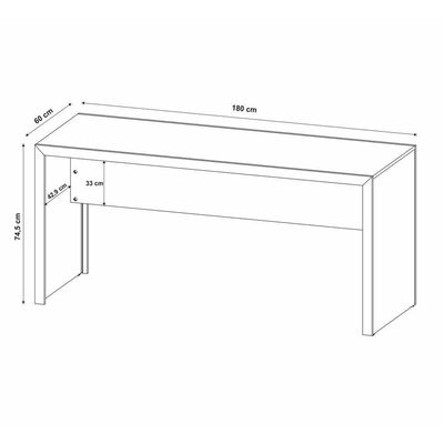 Escrivaninha-mesa Escritório 180cm Multimóveis Cr25266 Preto
