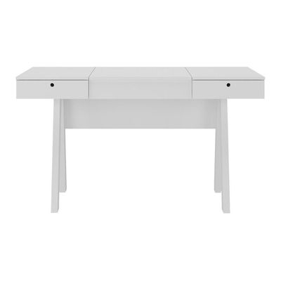 Penteadeira 131,5cm Com 2 Gavetas 1 Porta Basculante E Espelho Multimóveis CR35250 Branco