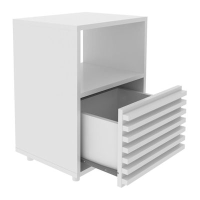 Mesa De Cabeceira 38,3cm Com 1 Gaveta Ripada Multimóveis Cr35246 Branco