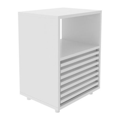 Mesa De Cabeceira 38,3cm Com 1 Gaveta Ripada Multimóveis Cr35246 Branco