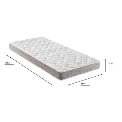 Colchão De Solteiro Com Espuma D23 88x188cm Inducol Cr451b Cinza Cinza