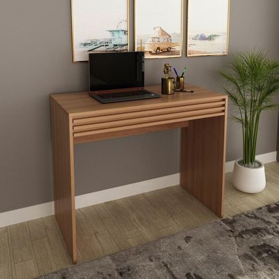 Escrivaninha-mesa Escritório 90cm Com 1 Gaveta Multimóveis Cr25261 Amêndoa Amêndoa