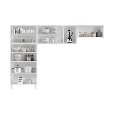 Cozinha De Aço Compacta 3 Peças Glass Branco preto