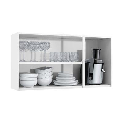 Armário De Cozinha De Aço Aéreo Triplo 105cm Rose Branco