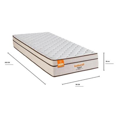 Colchão Solteirão Pequim 96x203cm Molas Ultralastic Softgel Inducol Cr445b Branco/bege Branco/bege