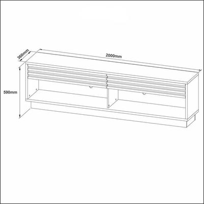 Rack Tv 42" Com 2 Gavetas Multimóveis Cr45014 Natural