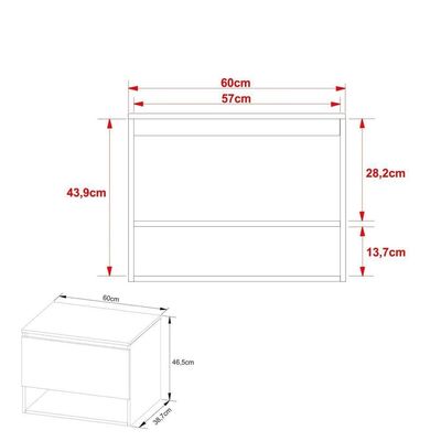 Gabinete Banheiro 1 Porta 60Cm Multimóveis Vcr10086 Branco