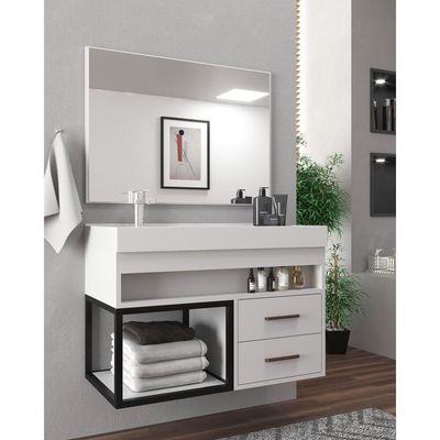 Gabinete Banheiro Cuba E Espelheira 80Cm MultimóveisVcr10071