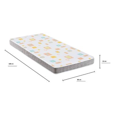 Colchão De Solteiro Com Espuma D20 88x188cm Inducol Cr452b Branco/cinza Branco/cinza
