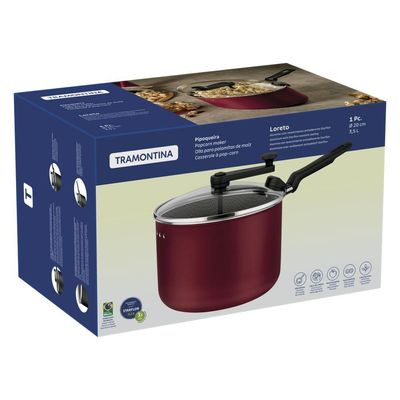 Pipoqueira Tramontina Loreto Em Alumínio Antiaderente Starflon Max Grafite 20 Cm 3,5 L