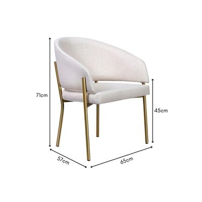 Poltrona Decorativa Com Pés De Ferro Multimóveis Cr7009 Off White Off White