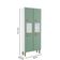 Armário De Aço 6 Portas 2 Vidros Bella Bertolini Verde Branco