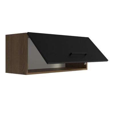Armário Aéreo 80cm Rustic/Preto Agata Madesa