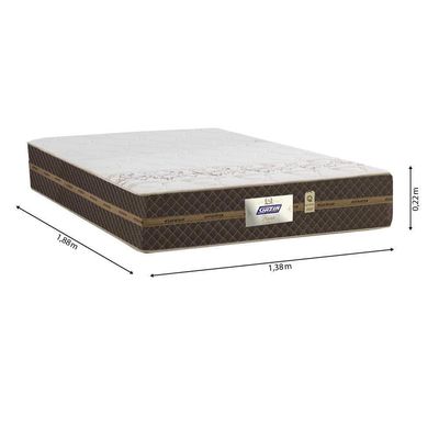 Cama Box Casal Colchão Molas Flora Marrom 138x188x60cm Marrom / Branco