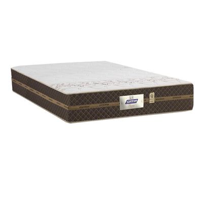 Cama Box Casal Colchão Molas Flora Marrom 138x188x60cm Marrom / Branco