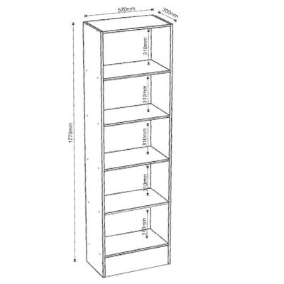 Estante Livreiro Multiuso Mirage 8 Prateleiras 1,77m Branco Viero Branco