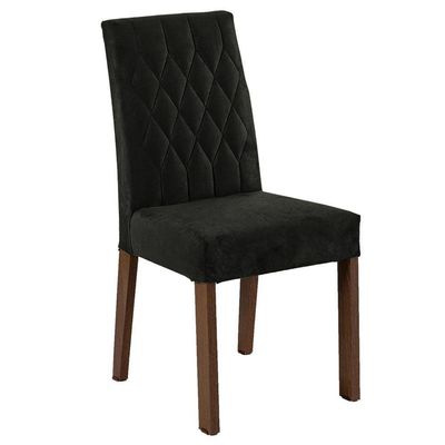 Mesa Jantar Madeira 6 Cadeiras Rustic-Preto-Oxford