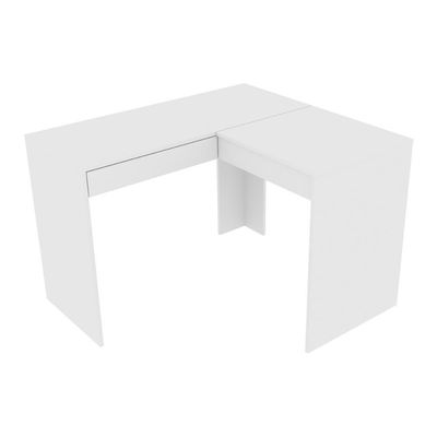 Escrivaninha/pentedeira De Canto 110cm Com Espelho E 1 Gaveta Multimóveis Cr40119 Branco