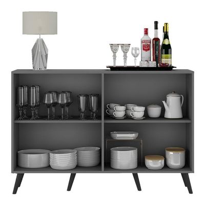 Aparador Buffet 4 Portas Vegas V3560 Rustic/Preto