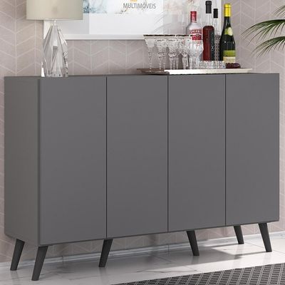 Aparador Buffet 4 Portas Vegas V3560 Rustic/Preto
