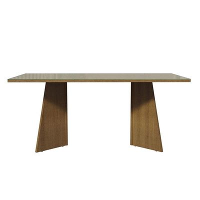 Mesa Jantar Retangular Tampo Vidro Rustic-crema