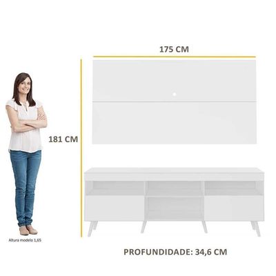 Rack Retrô Com Painel Para Tv Até 65´´ Flórida Fg3133 Branco