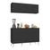 Kit Armário Cozinha Aéreo Balcão 4 Portas Retrô Mp2170 Preto/branco