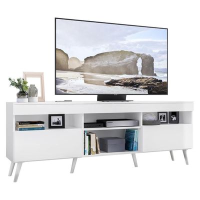 Rack Retrô Para Tv Até 65´´ Com 2 Portas Branco