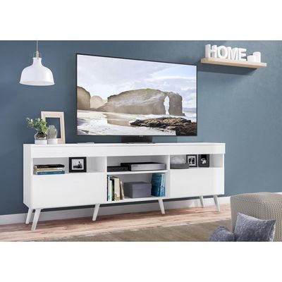 Rack Retrô Para Tv Até 65´´ Com 2 Portas Branco