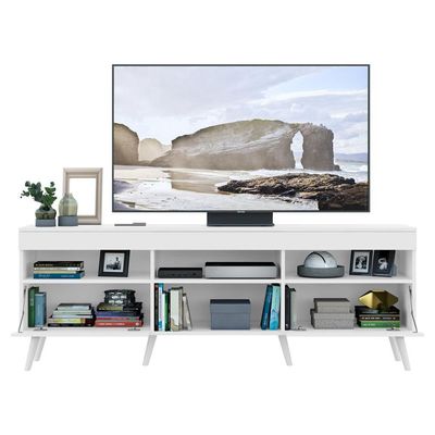 Rack Retrô Para Tv Até 65´´ Com 2 Portas Branco