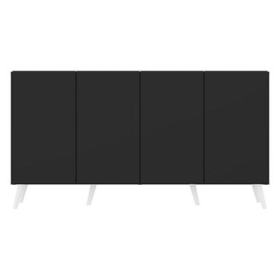 Aparador Buffet 4 Portas com Pés Retrô Preto/branco