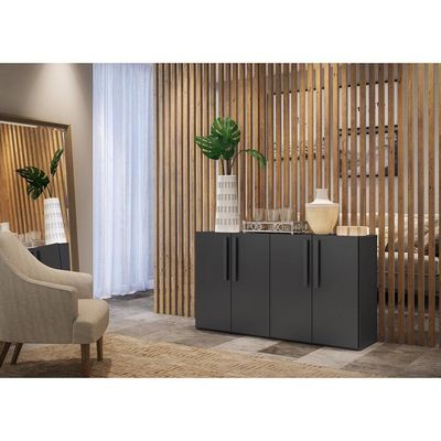 Aparador Buffet 4 Portas Viena V3604 Preto Preto