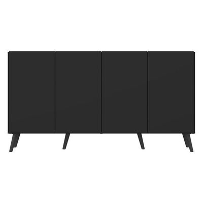Aparador Buffet 4 Portas Retrô Veneza Multimóveis V3556 Preto Preto