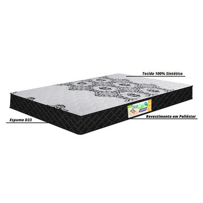 Colchão De Espuma D33 Casal 1.38m Duo Balance Gazin Preto