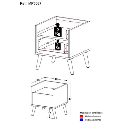 Gabinete Armário Banheiro 40cm+Pés Retrô Mp5037 Branco