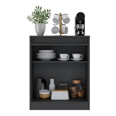 Aparador Buffet 60cm 2 Portas Com Chave Multimóveis CR50099 Preto