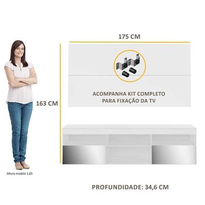 Rack Com Espelho E Painel Com Suporte Para Tv Até 65´´Fg3139