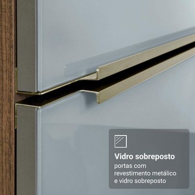Armário  Cozinha Completa 310 cm Lux Madesa 01 Rustic/cinza
