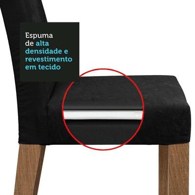 Conjunto Sala Jantar Mesa Vidro 6 Cadeiras Rustic