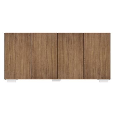 Aparador Buffet 4 Portas com Pés Quadrados Rustic/branco