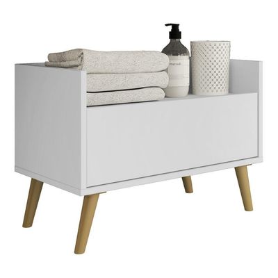 Gabinete De Banheiro Retrô 80 Cm Fg5000 Branco/natural