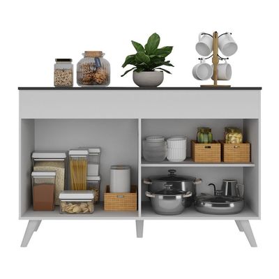 Balcão Cozinha Gabinete Pia 120 Cm 2 Portas Veneza Multimóveis Mp3738 Branco/branco