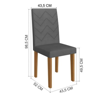 Conjunto Sala De Jantar Fidelitá Itália 170cm Com 6 Cadeiras Freijó/off-white Assento Grafite