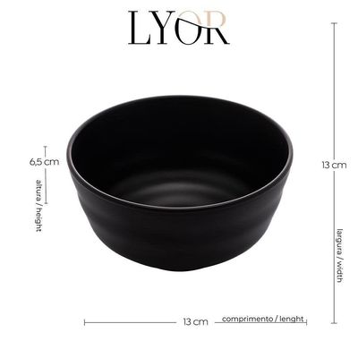 Bowl Tóquio Melamina Preto 13×6,5cm Lyor