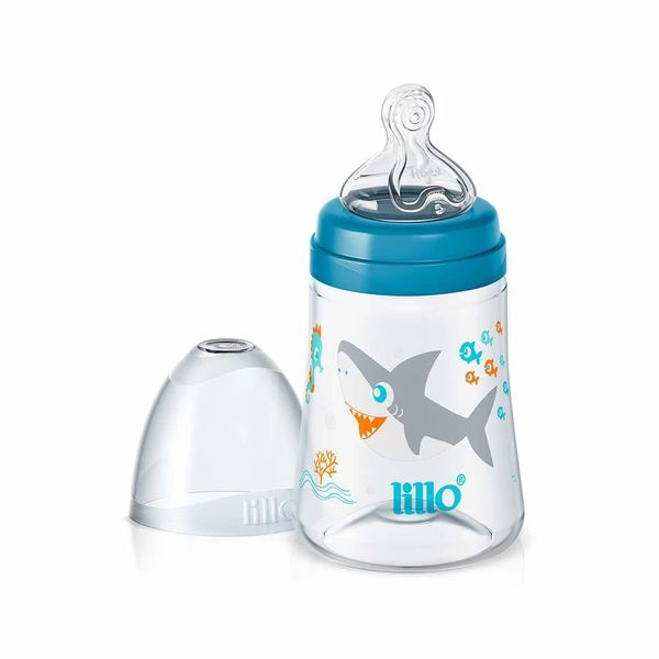 Mamadeira Lillo Design Smart Simétrica Flex Média Silicone Menino 180ml
