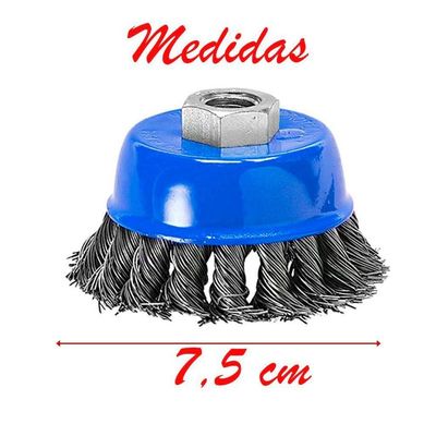 Kit 4 Escova Rotativa De Aço Para Lixadeira 65mm 2.5" Danmi