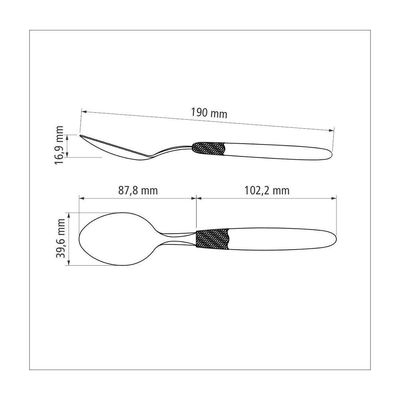 Kit 3 Colher Mesa Tramontina Ipanema Inox Branco