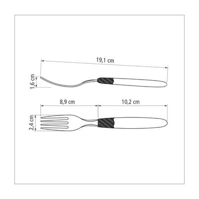 Kit 24 Garfo De Mesa Tramontina Inox Preto