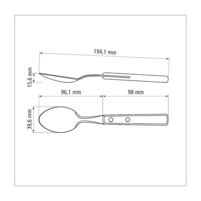 Kit 6 Colher De Mesa Inox Polywood Vermelha - Tramontina