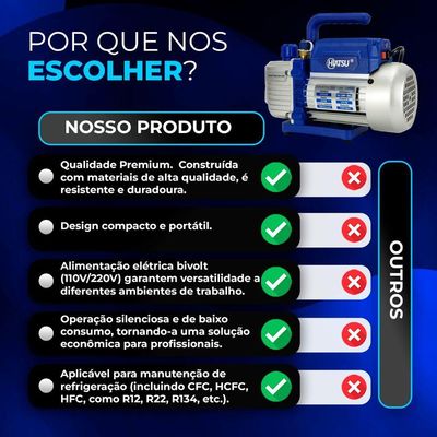 Bomba De Vácuo 2cfm Estágio Simples Hiatsu Vph120 Bivolt único